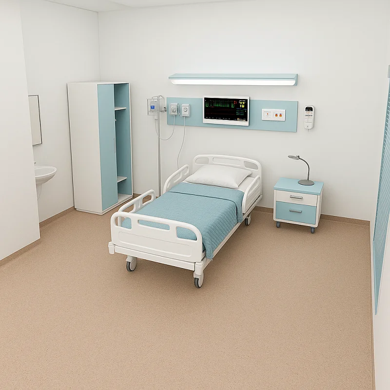 Hospital Vinyl Flooring in Patient Room