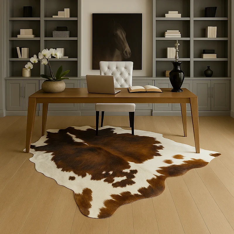 Cow Hide Rug in Office