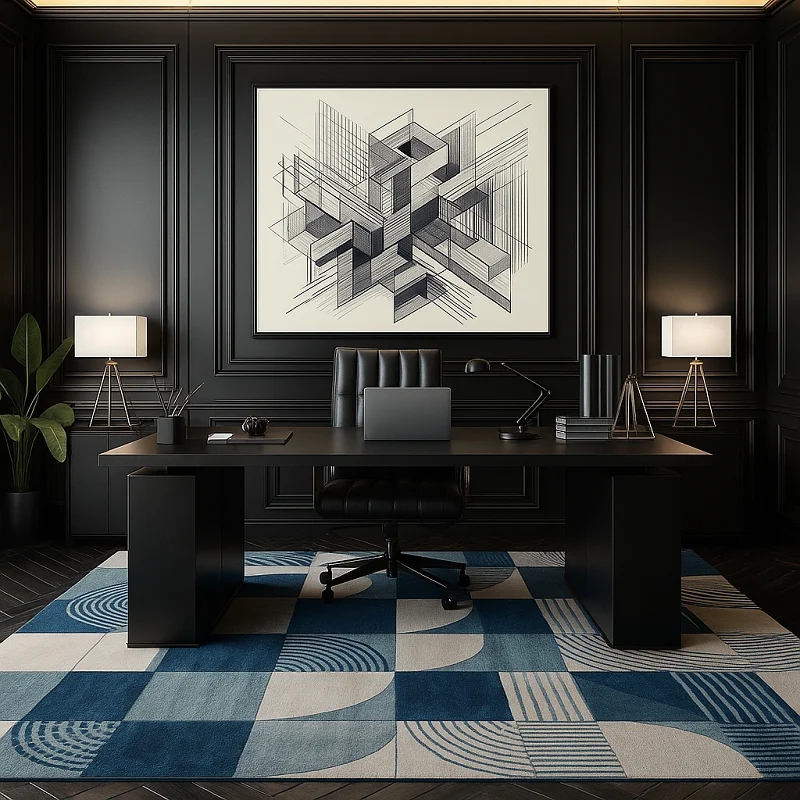 Hand Tufted Rug in Office