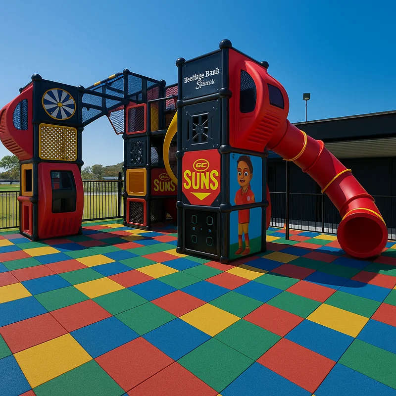 Rubber Playground Tiles in Park