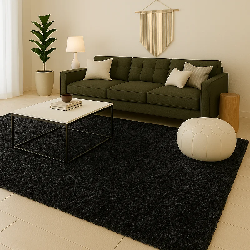 سجادات مشعرة في غرفة المعيشة