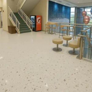 أرضيات الترازو Terrazzo Flooring in Commercial Building