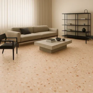 أرضيات الترازو Terrazzo Flooring in Living Room