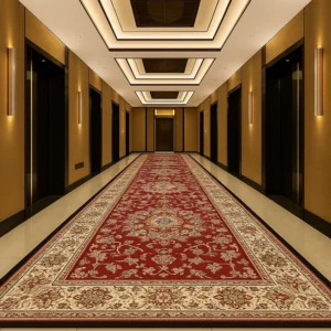 Vintage Carpet in Hotel Hallway