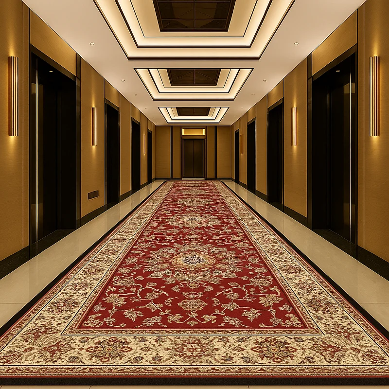 Vintage Carpet in Hotel Hallway