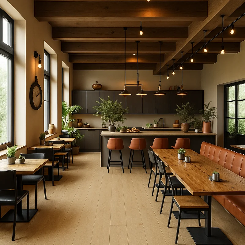 Wooden Flooring in Resturant