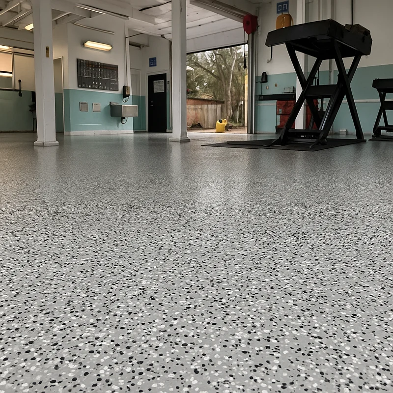 Garage Flooring in Auto Service Garage