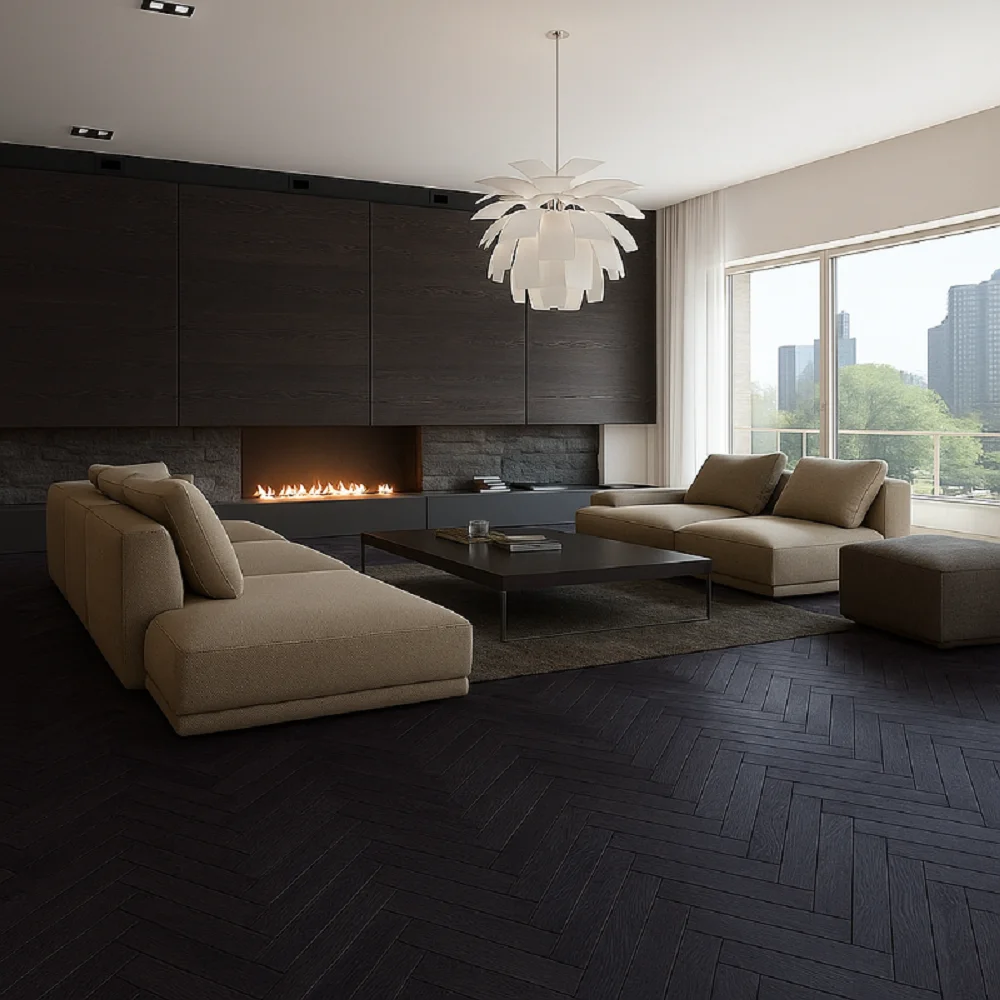 Parquet Flooring in Modern Living Room