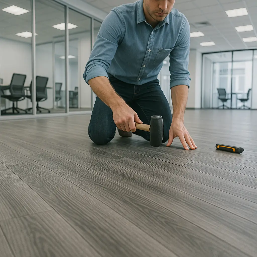 Commercial flooring installation