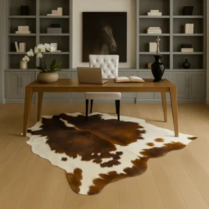Cow Hide Rug in Office