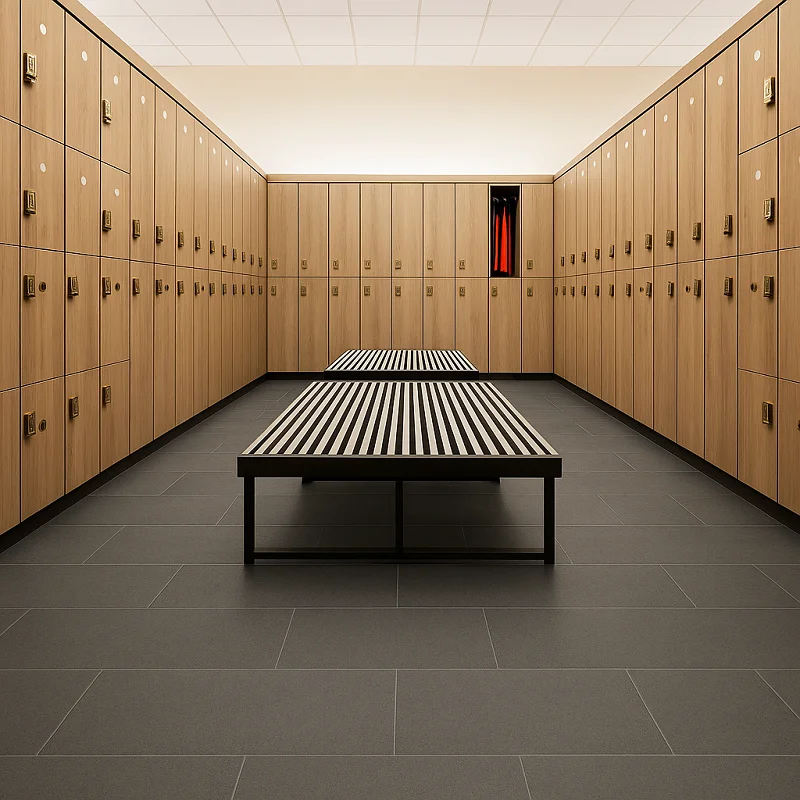 Gym Flooring in Locker Room