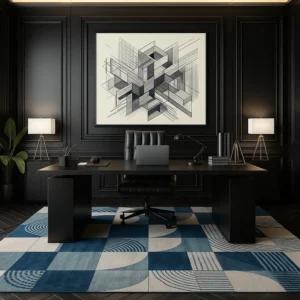 Hand Tufted Rug in Office