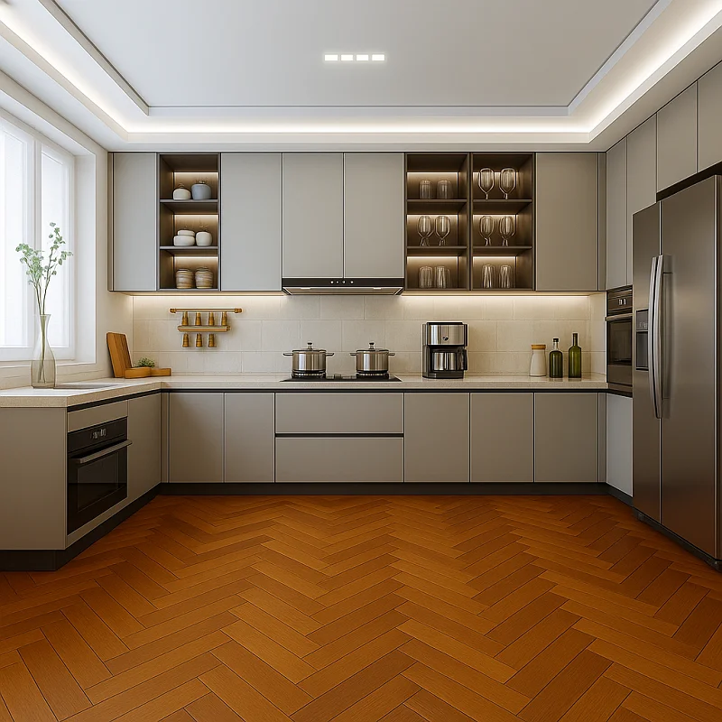 Herringbone Flooring in Kitchen