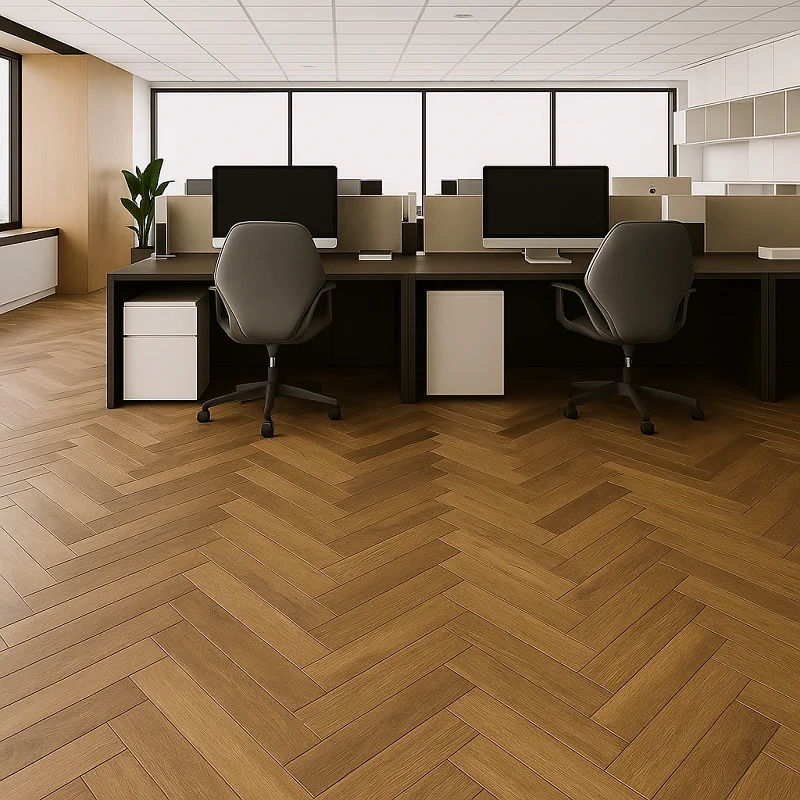 Herringbone Flooring in Office