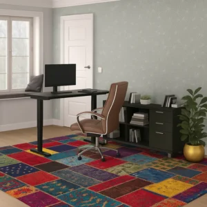 Patch Work Rug in Office