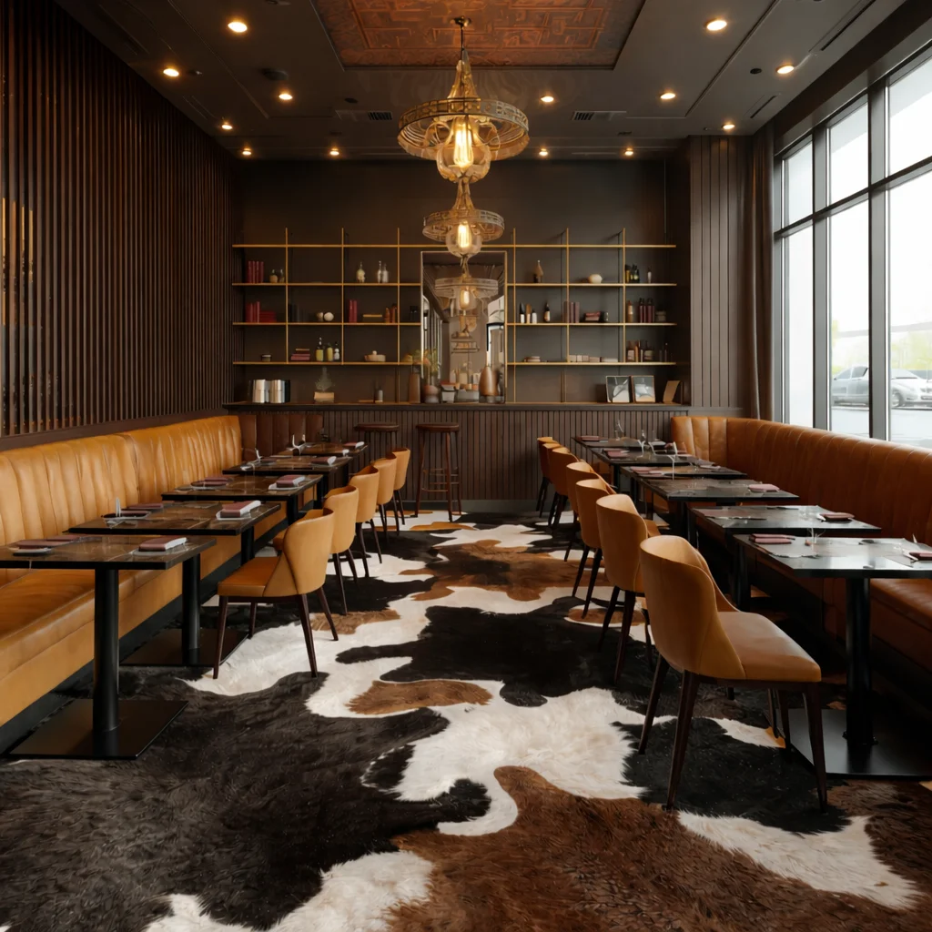 Animal Skin Carpets in Restaurants and Cafes