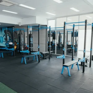 Interlocking Rubber Floor Tiles in Commercial Gym