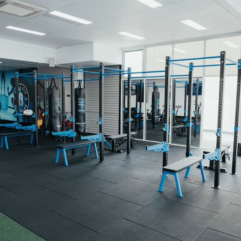 Interlocking Rubber Floor Tiles in Commercial Gym