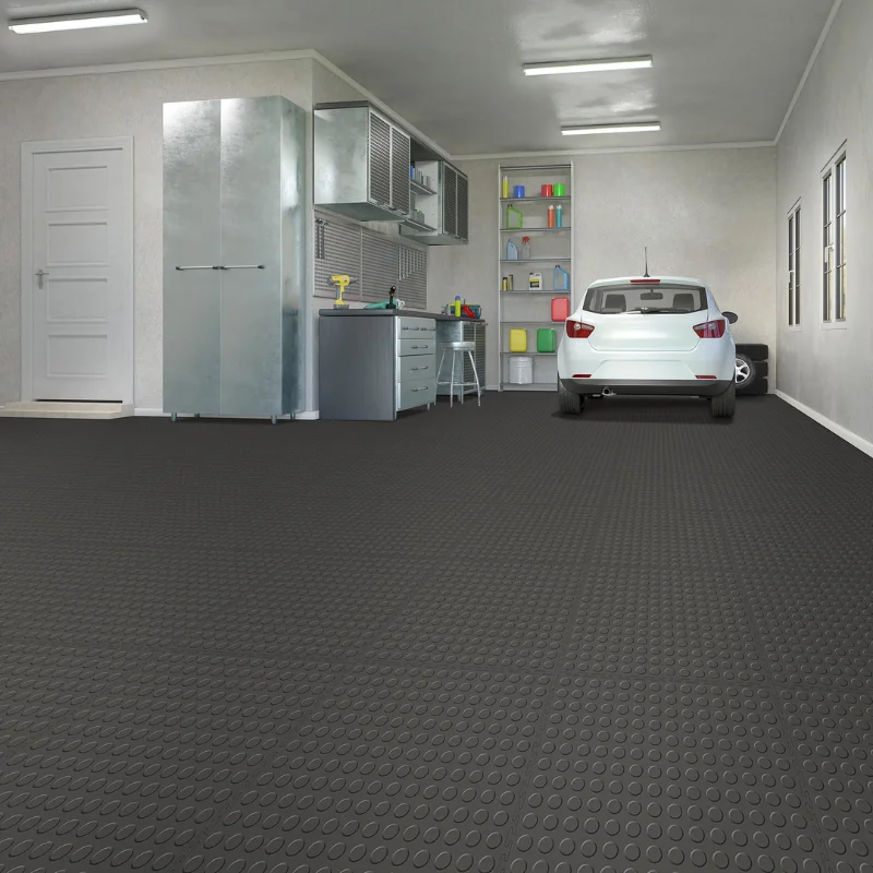 Interlocking Rubber Floor Tiles in Garage
