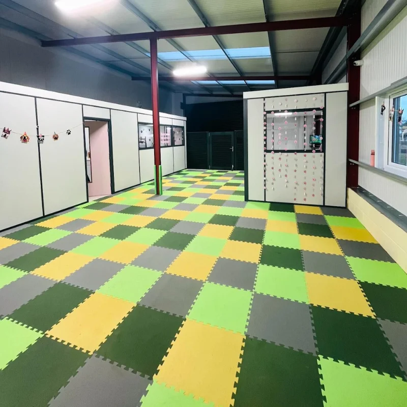 Interlocking Rubber Floor Tiles in Retail and Utility Areas