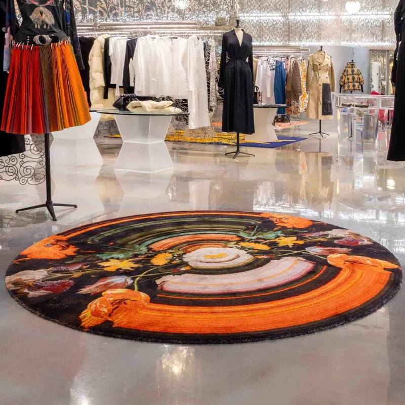 Round Carpet in Retail Store