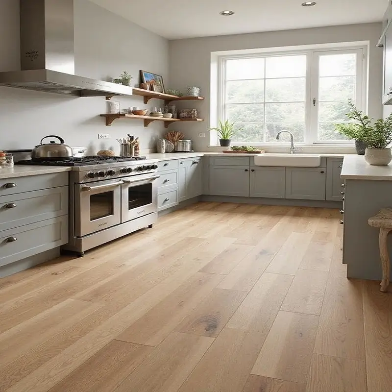 Ash Wood Flooring in Kitchen