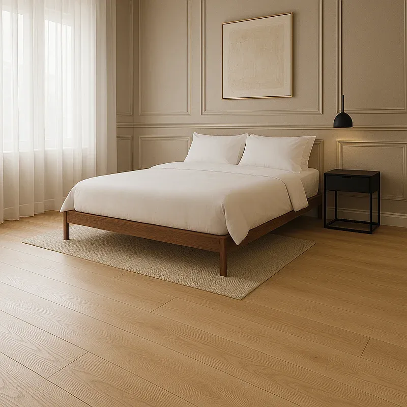 Birch Hardwood Flooring in Bedroom
