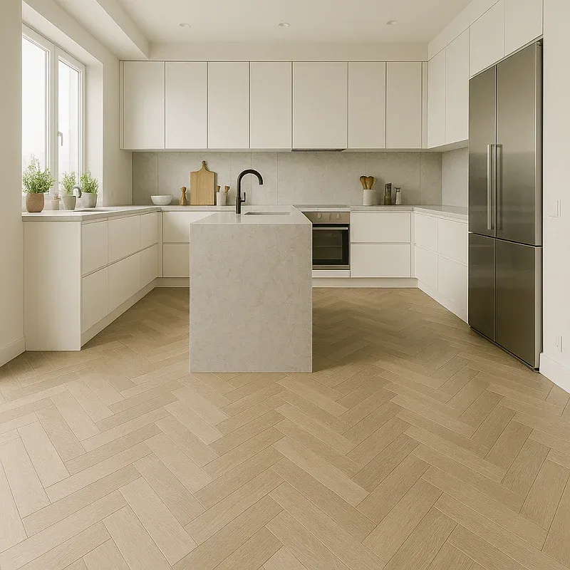 Birch Hardwood Flooring in Kitchen