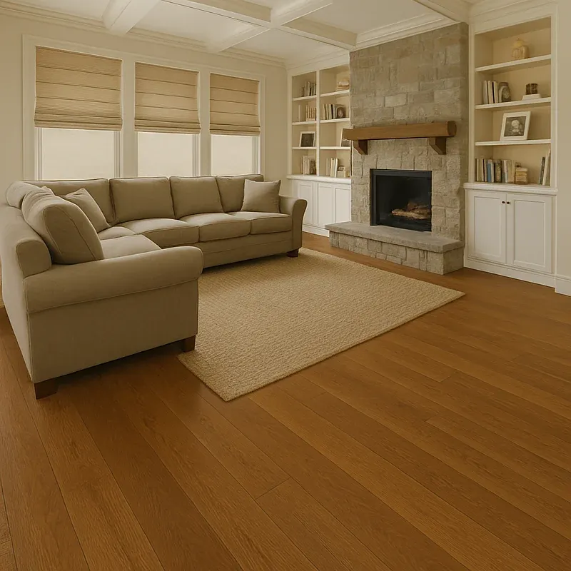 Birch Hardwood Flooring in Living Room