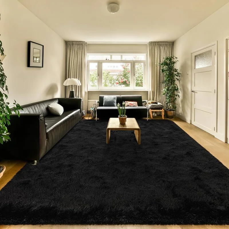 Black Carpets in Living Area