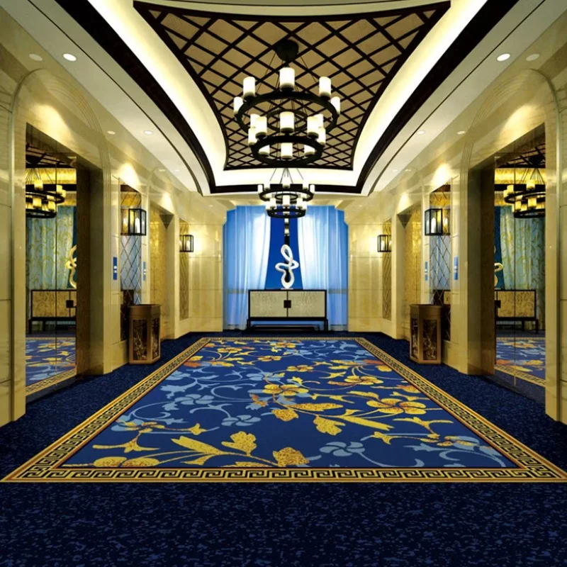 Blue Carpets in Hotel