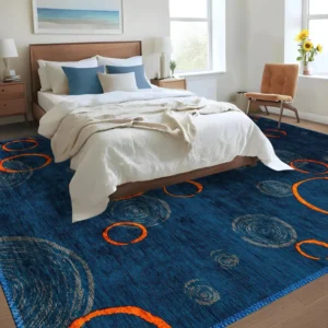 Blue rug in Bedrooms