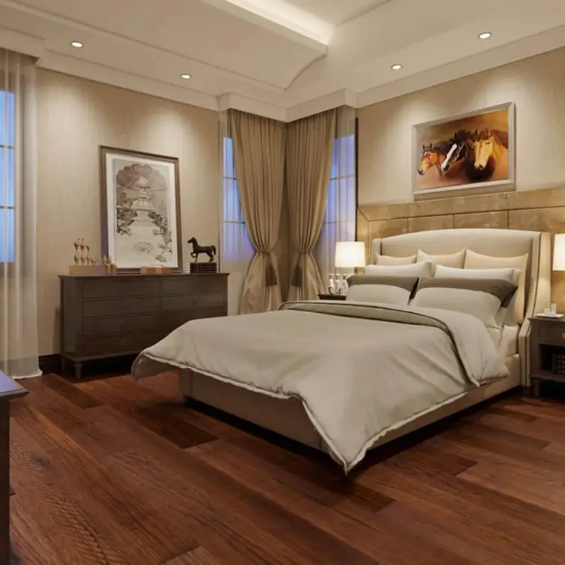 Distressed Wood Flooring in bedroom