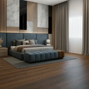 Oak Wood Flooring in Bedroom
