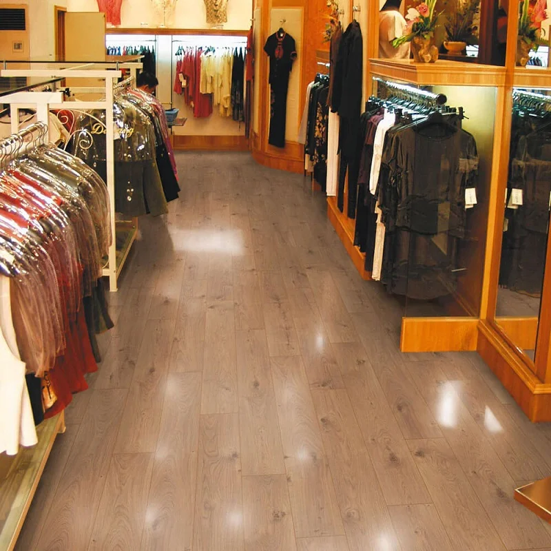 Oak planks in retail store
