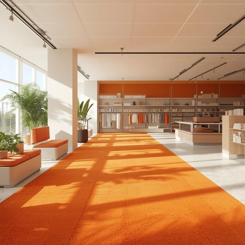 Orange Carpet in Retail Spaces