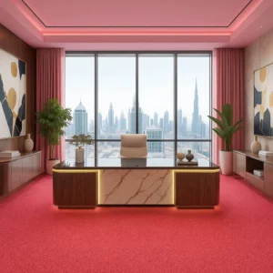 Pink Carpets in Office