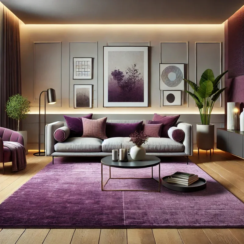 Purple Carpets in Living Room