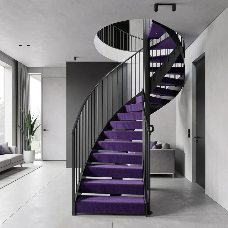 Purple Carpets in Staircases