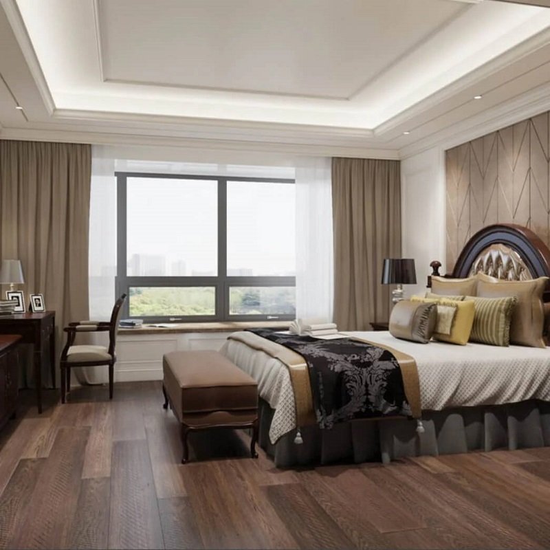 Rustic Wood Flooring in bedroom