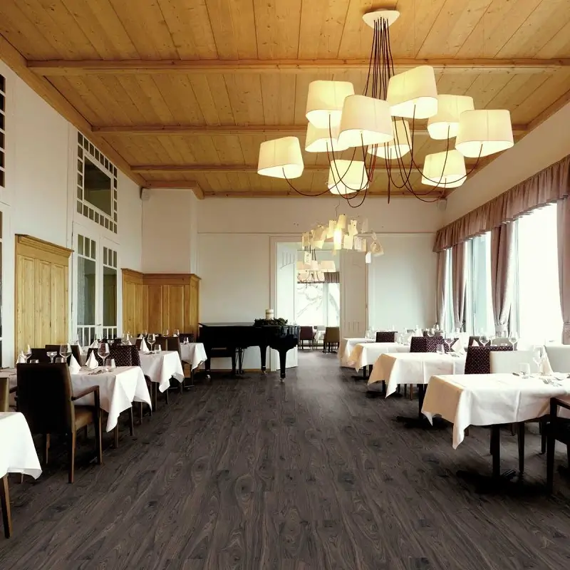 Walnut Hardwood Flooring in Restaurant
