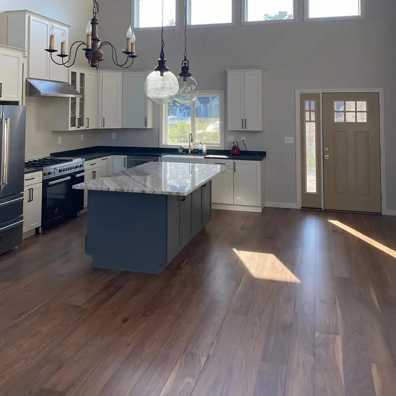 Walnut Hardwood Flooring in kitchen