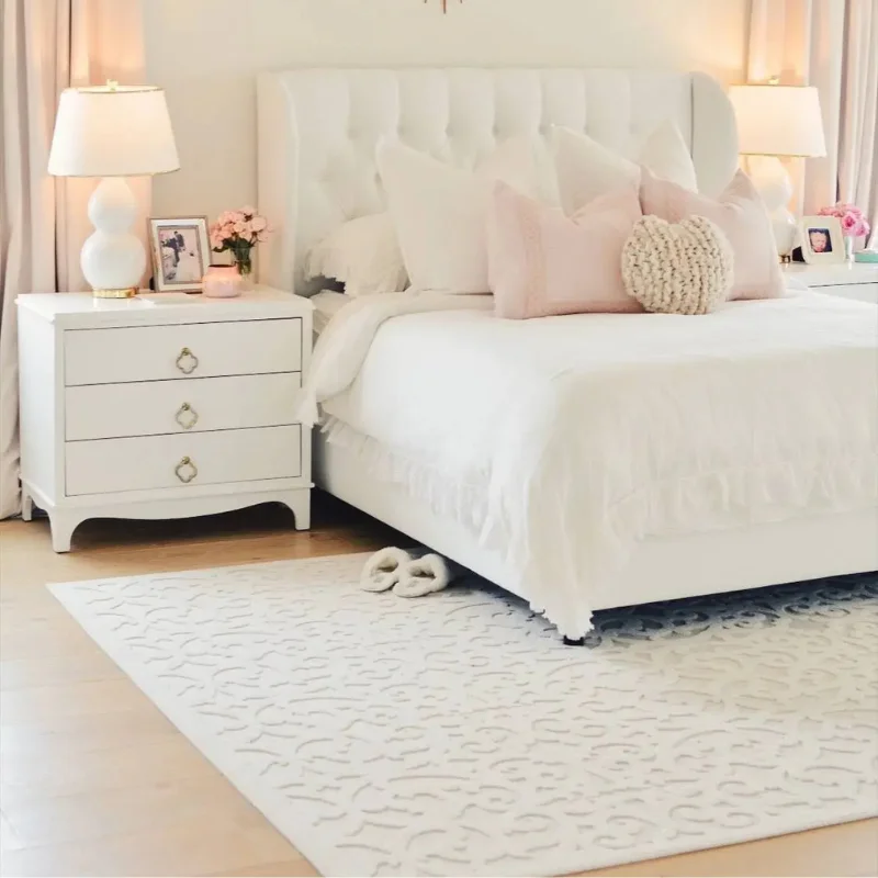 White Rugs in Bedroom