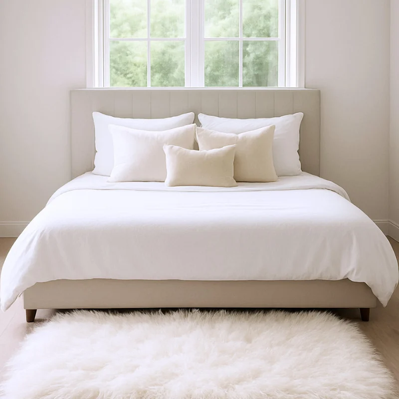 White Rugs in Bedroom