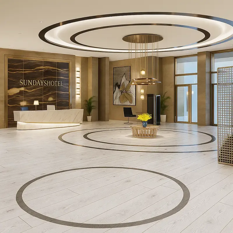 white wood flooring in hotel