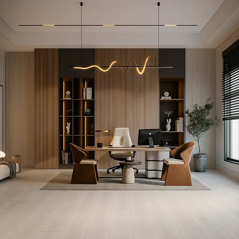 White Wood Flooring in Office