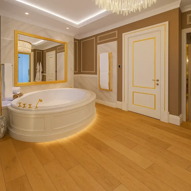 Wood Look Vinyl Flooring in Bathroom