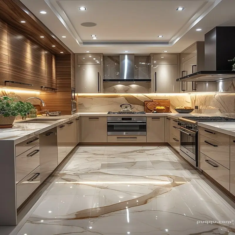 metallic epoxy flooring in Kitchen