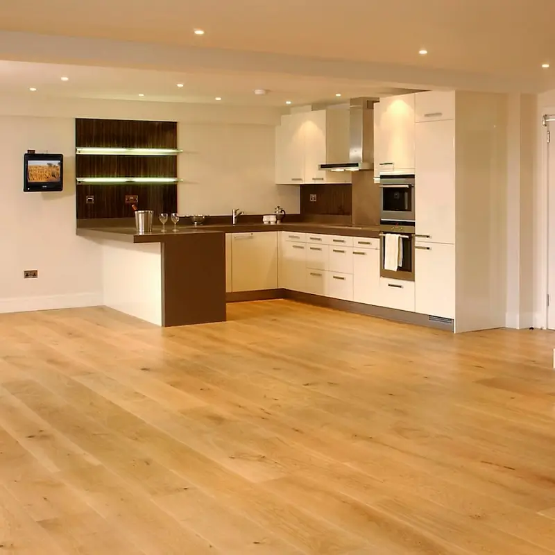 oak wood flooring in kitchen