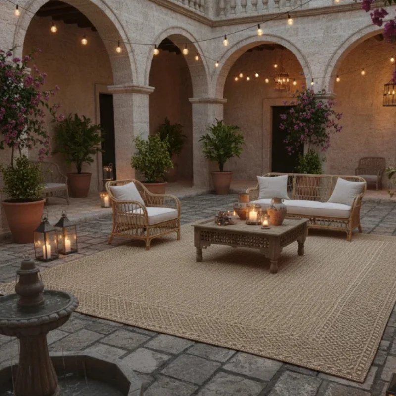 outdoor rugs in patio